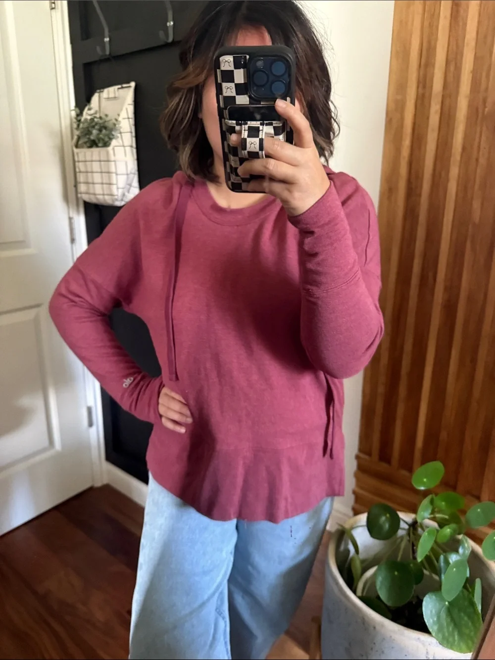 ALO YOGA Fluid Pullover Hooded Tunic Hoodie. Size S